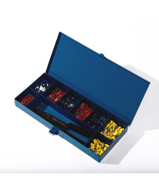 Coffret métallique d’assortiment de cosses et fiches préisolées à sertir (350)