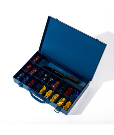 Coffret métallique d’assortiment de cosses et fiches préisolées à sertir (825)