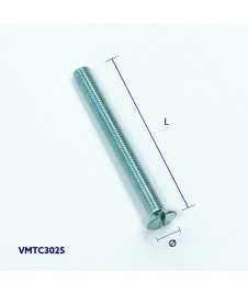 Vis métaux tête fraisée fendue - acier zingué blanc