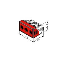 Dimensions de la borne WAGO pour fils rigides de 2,5 à 6 mm²