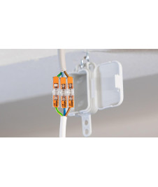 Borne WAGO compacte pour fils rigides et souples de 0,2 à 4 mm² dos à dos