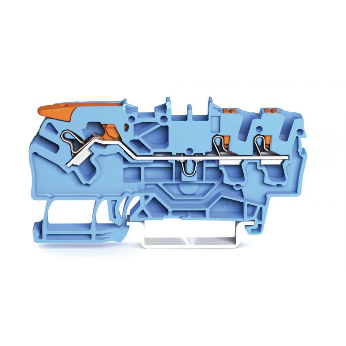 Borne WAGO de passage avec levier 3 conducteurs 2,5 mm²