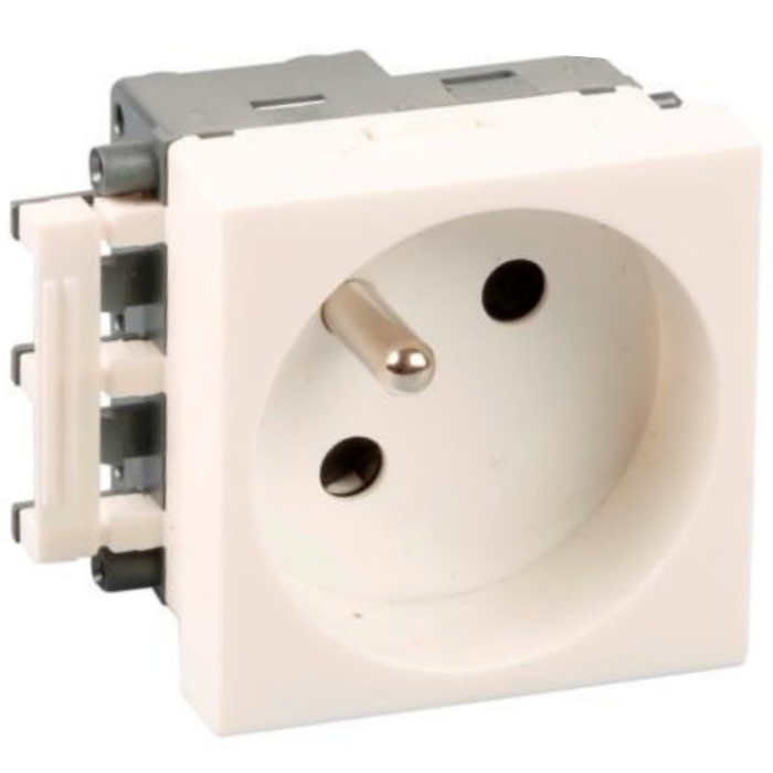 Prise 2P+T module 45x45
