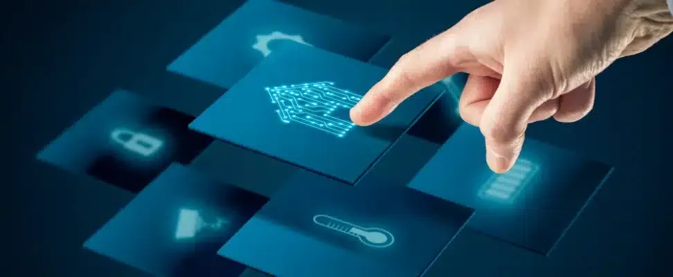 Visuel d'un interface moderne en lien avec la domotique.